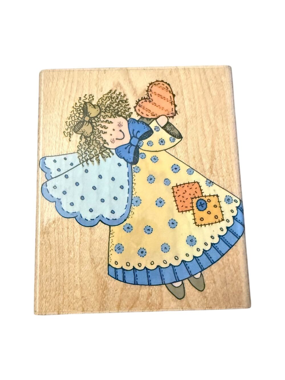 Hero Arts 1996 Patchwork Angel With Heart H1046 Rubber Stamp